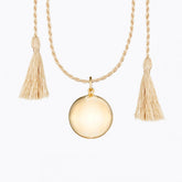Pregnancy Necklace - "JOY" Yellow Gold camel cord