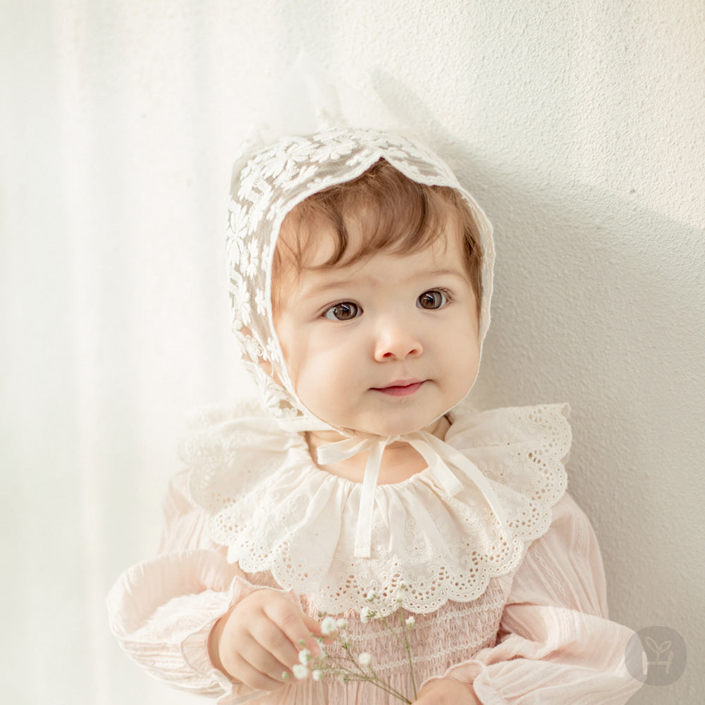 Benjamin lace baby bonnet