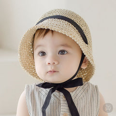 Torry straw baby hat