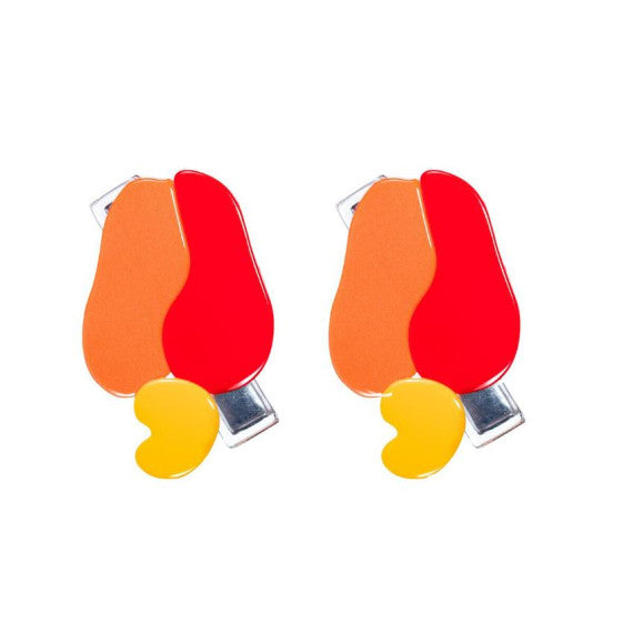 Caju Neon Orange Alligator Clips