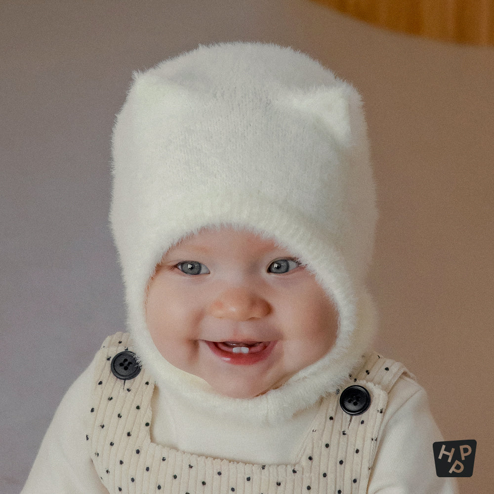 Mink Pluffle Knit Baby Balaclava