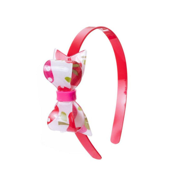 Fat Bow Strawberry Print Headband