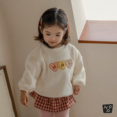 Cute Heart Print Kids' Sweater