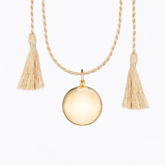 Pregnancy Necklace - "JOY" Yellow Gold camel cord
