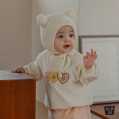 Cute Heart Print Kids' Sweater