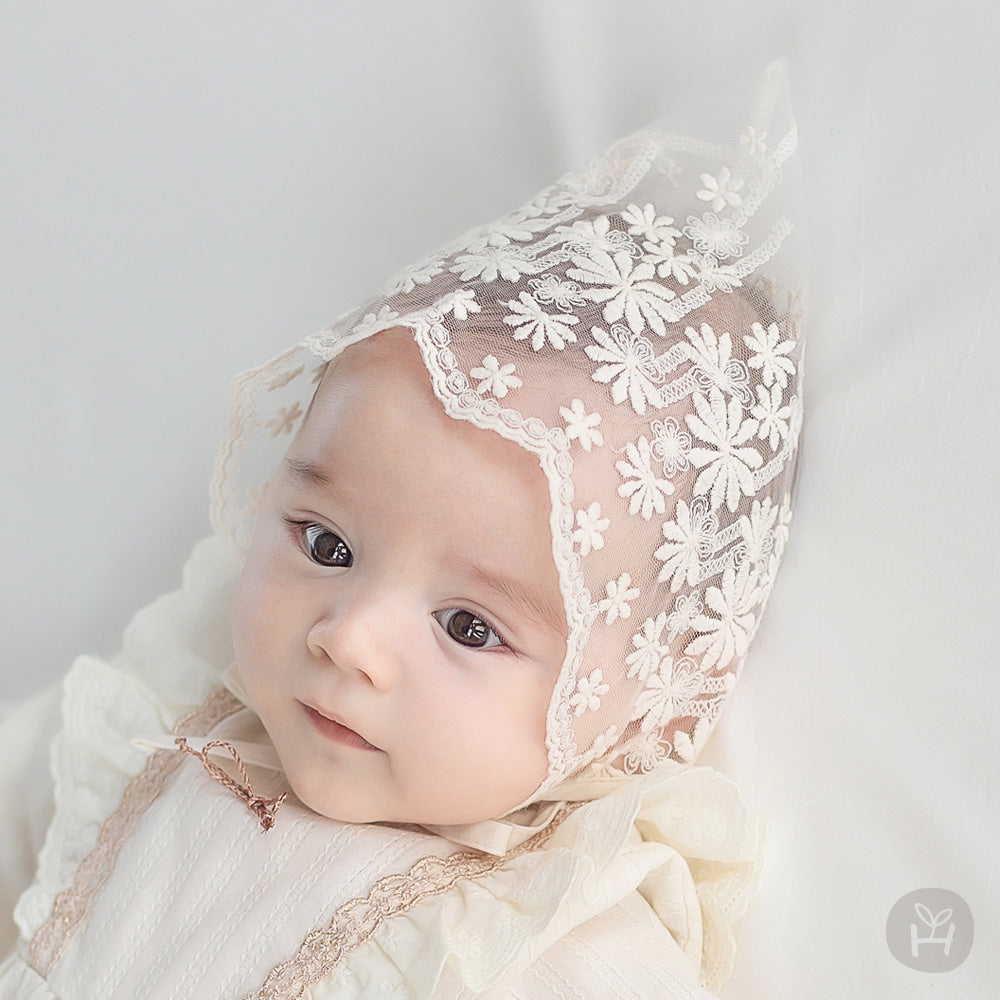 Benjamin lace baby bonnet