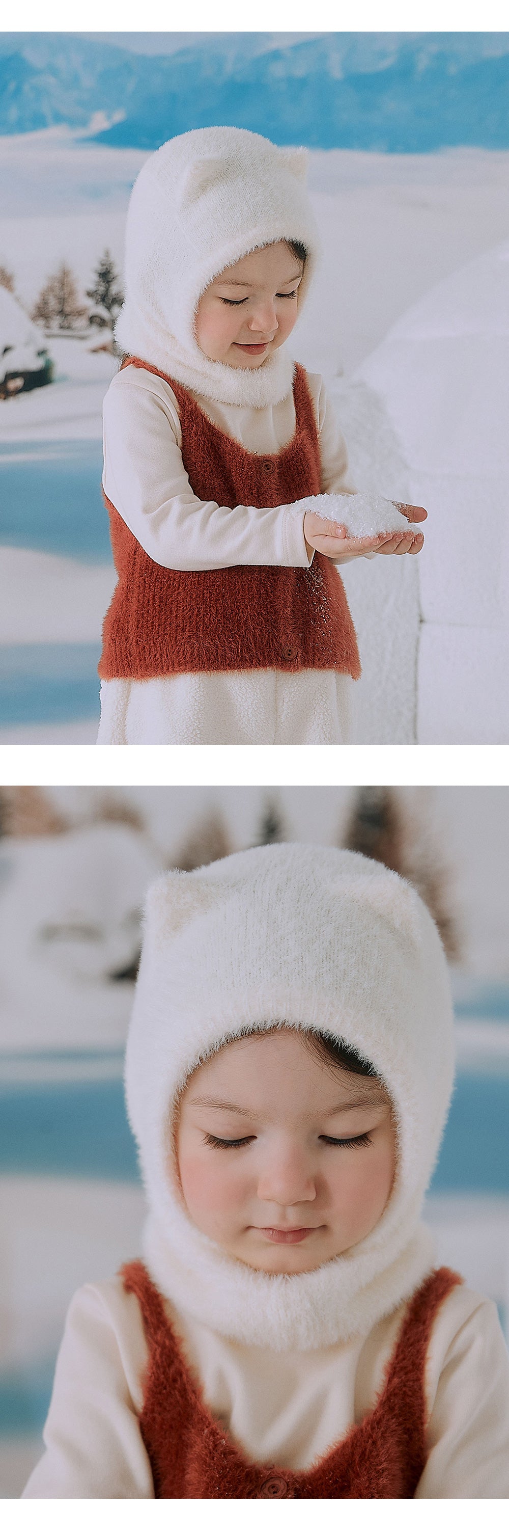 Mink Pluffle Knit Baby Balaclava