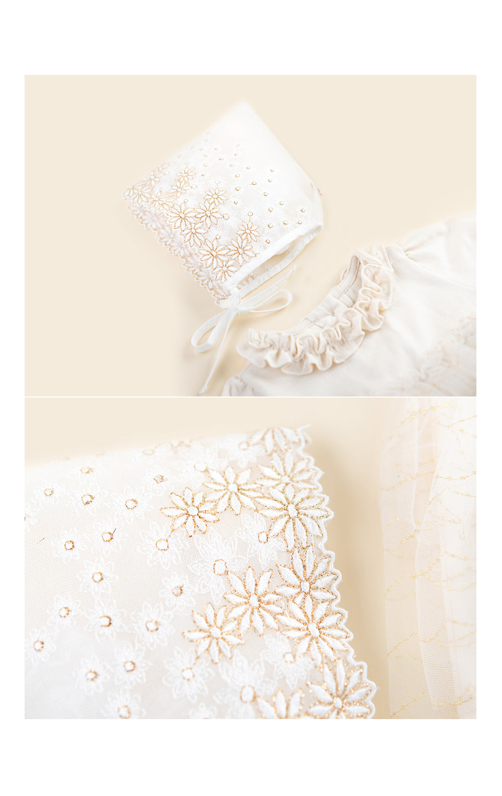 Monju lace bonnet