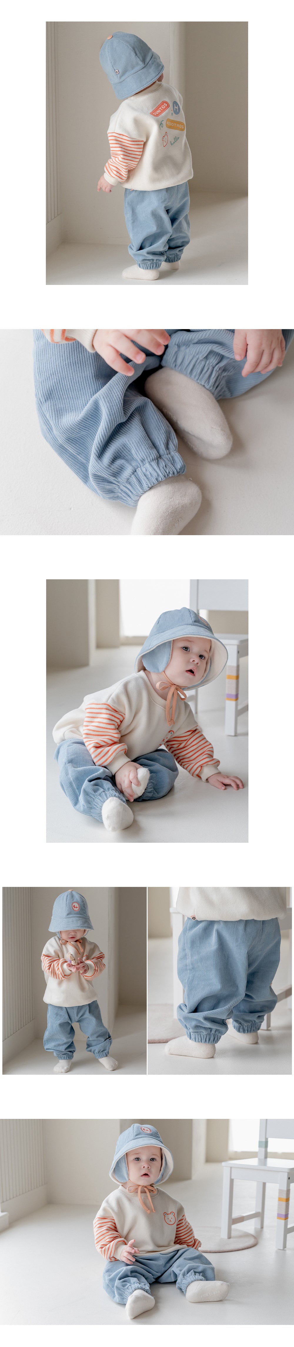 Senon corduroy baby jogger pants